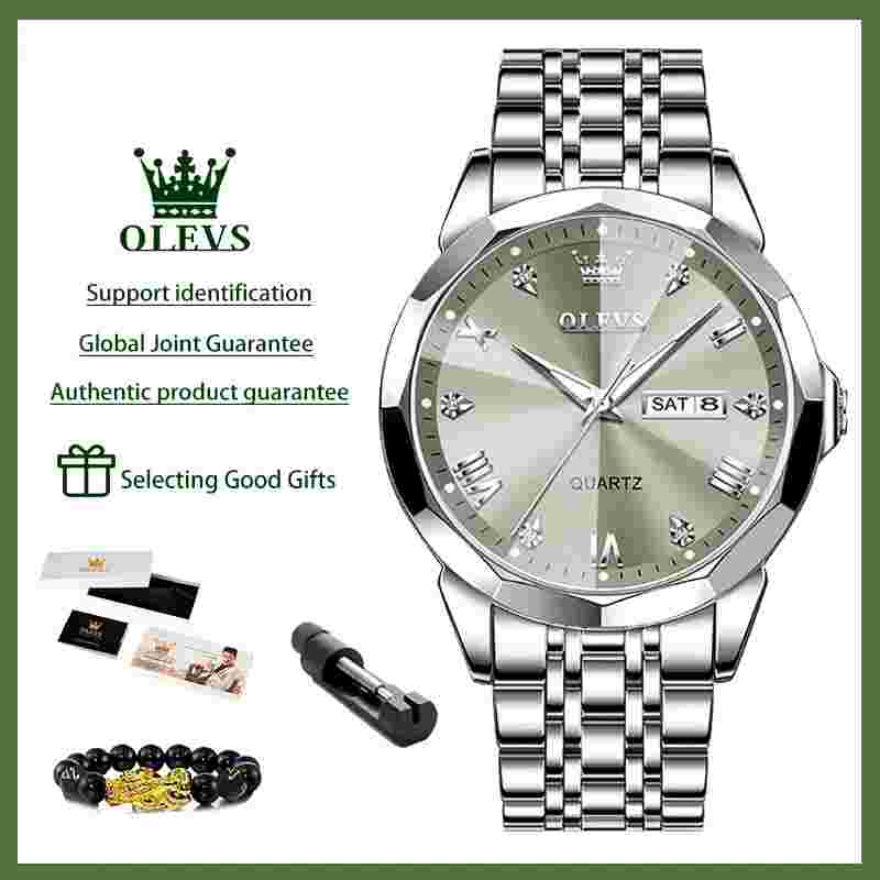 Men'S Watches Causal Fashion Original Quartz Watch for Man Waterproof Stainless