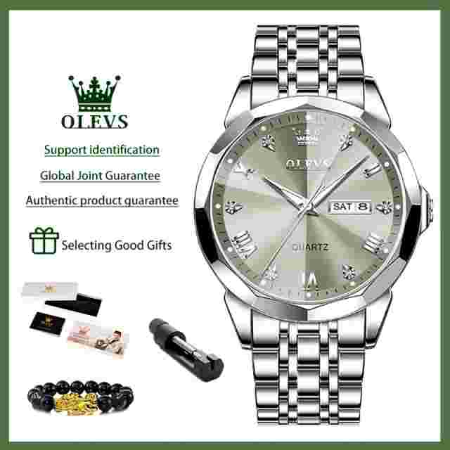 Men'S Watches Causal Fashion Original Quartz Watch for Man Waterproof Stainless