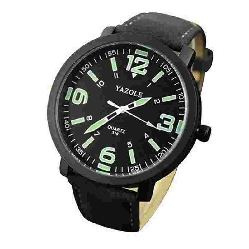 Luminous Quartz Wrist Watch Men Casual Sport Fashion Leather Band Male Watches
