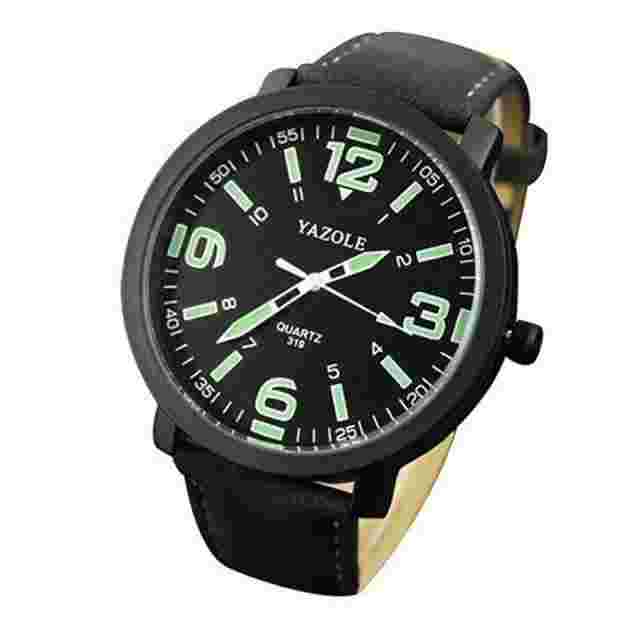 Luminous Quartz Wrist Watch Men Casual Sport Fashion Leather Band Male Watches
