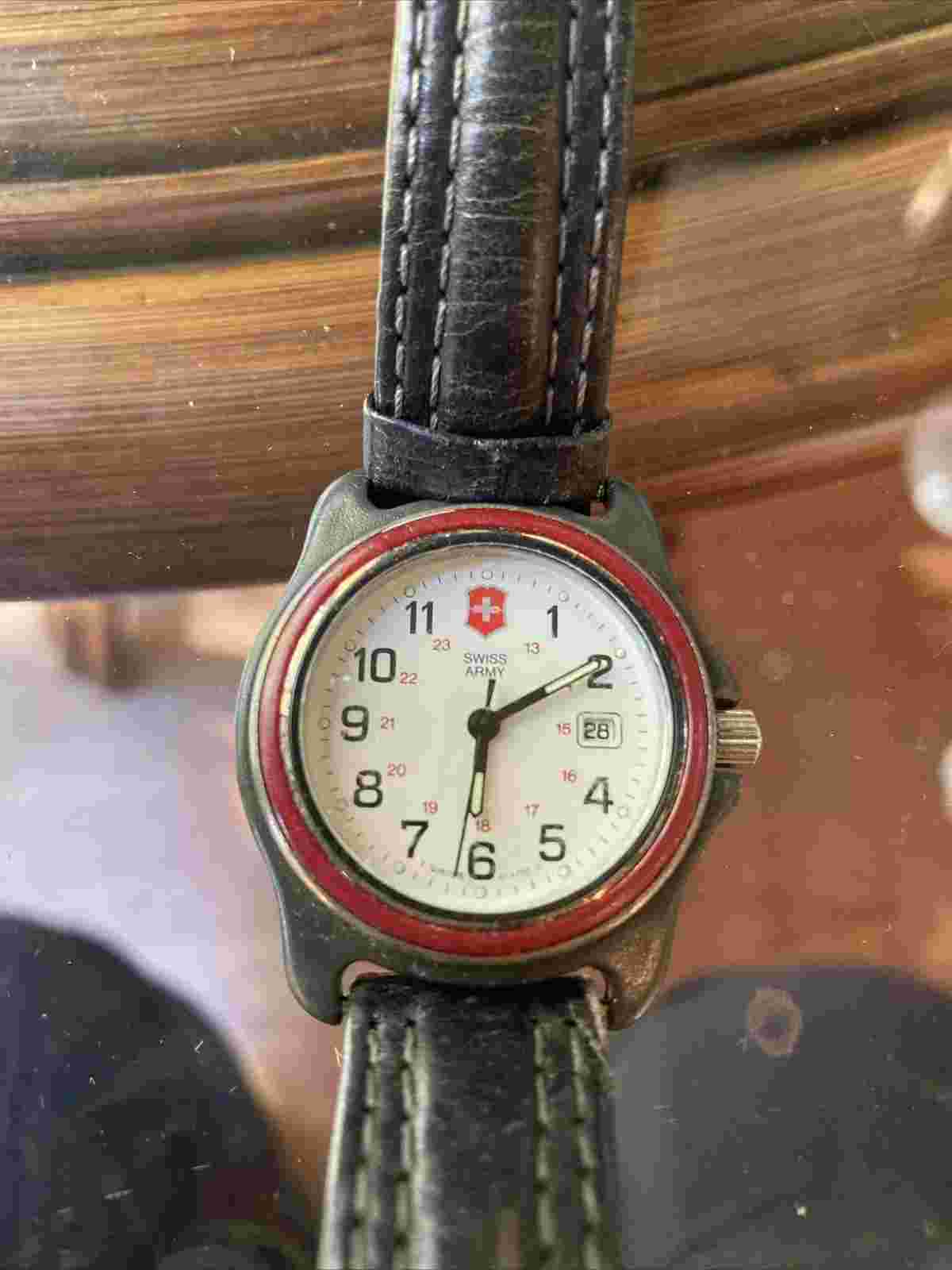 Vintage 1990s Swiss Army Men Watch Red Bezel—“Epogen Sales Team Inauguration”