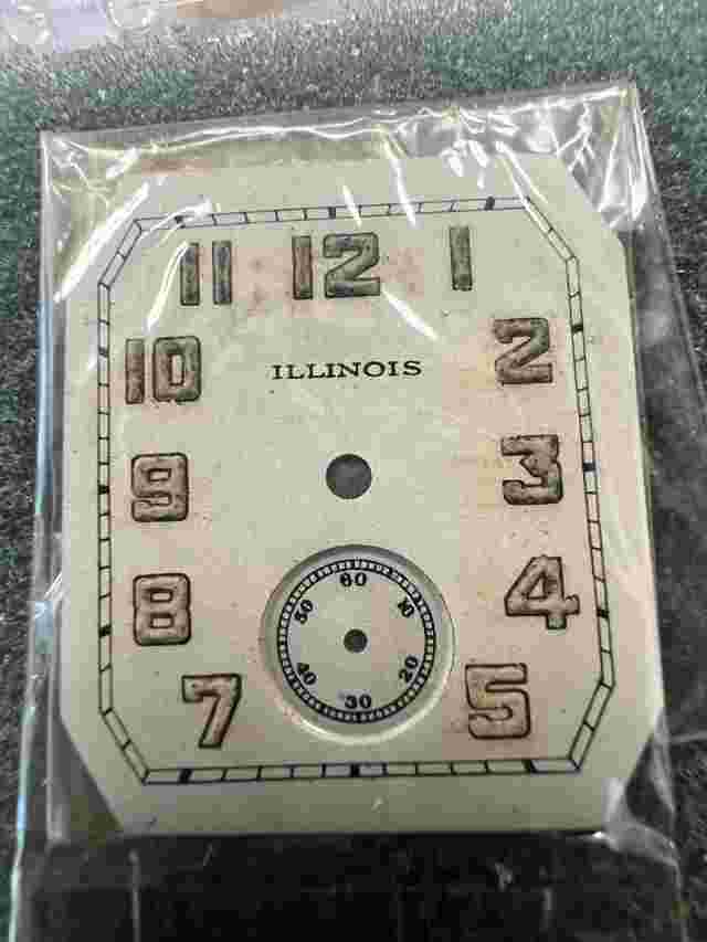 New Old Stock Gents Vintage Illinois Wristwatch Dial In The Wrapper From  1930's
