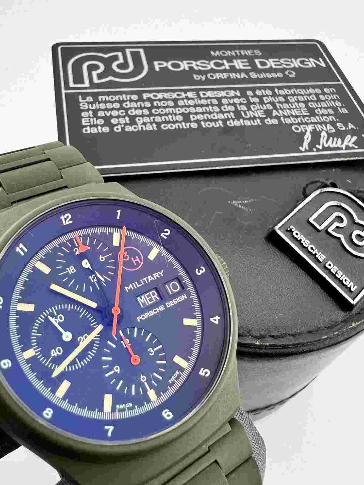Porsche Design Orfina 7177 Military 3H TopGun AirForce MattePVDGreen NewOldStock