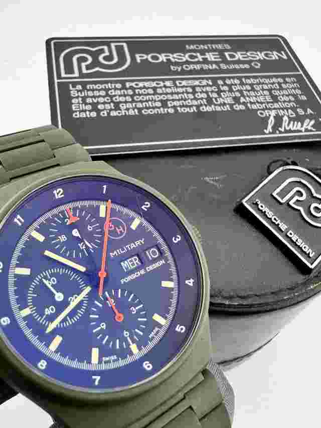 Porsche Design Orfina 7177 Military 3H TopGun AirForce MattePVDGreen NewOldStock