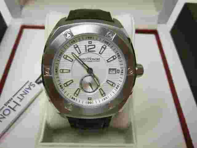 Saint Honore Men's 862010 1npin Haussman Paris Genuine Leather Date Watch
