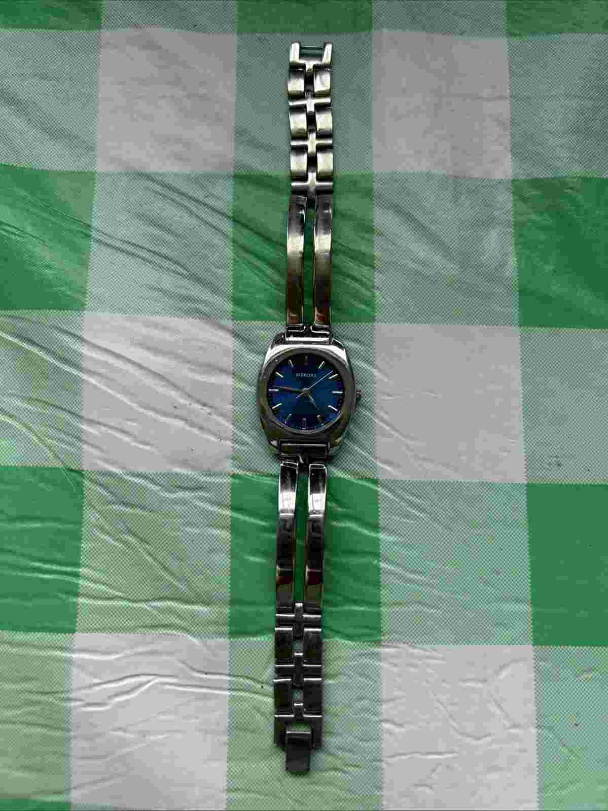 Medina Silver Tone Blue Dial Women’s Quartz Watch