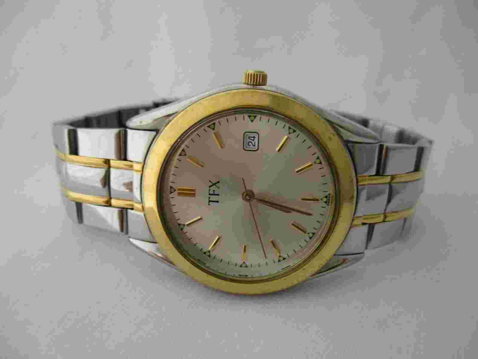 TFX by Bulova Women's Two Toned Link Band Date Indicator Water Resistant Watch