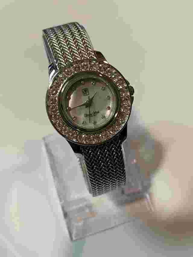 VICTORIA WIECK Ladies Watch - Mother Of Pearl  Rhinestones B2744 Minty Conditon