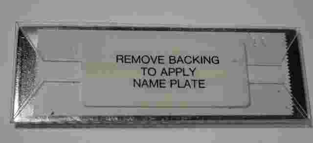 NOS Antique Vintage CROSS Silver metal Sign for Showcase w/ Adhesive 6 pieces