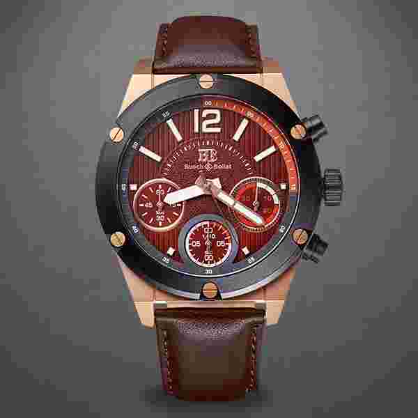 Buech & Boilat Roubaix Chronograph Mens Watch/ MSRP $899.00 (AVAIL. IN 2 COLORS)