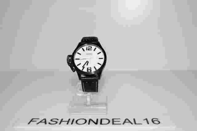 Oozoo Authentic Steel Lefty Black Leather Black SS OS60 Oversized $Watch
