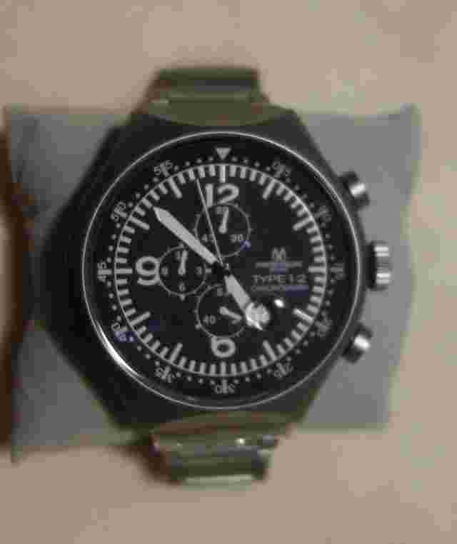 Montres De Luxe Milano Men's Type 12 Black_Grey All-Aluminum Chrono watch NEW