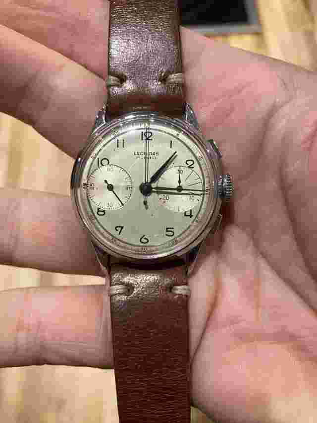 Leonidas Military 2 Register Chronograph vintage Landeron 148 preHeuer Carrera