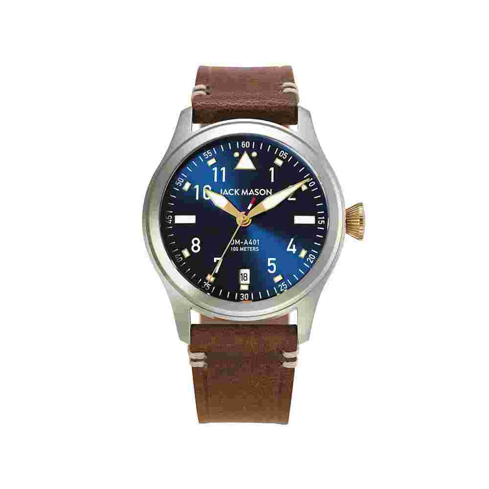 JACK MASON Wristwatches JM-A401-007 AVIATION Quartz Leather belt Waterproof