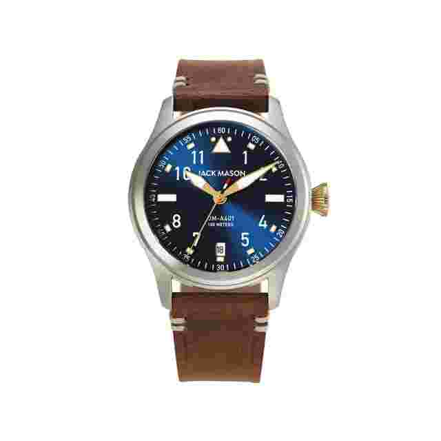JACK MASON Wristwatches JM-A401-007 AVIATION Quartz Leather belt Waterproof