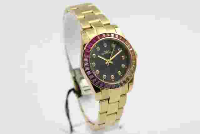Watch Capital Women's Gold Bracelet Ferrule Rainbow Luxury Dial Nacre New
