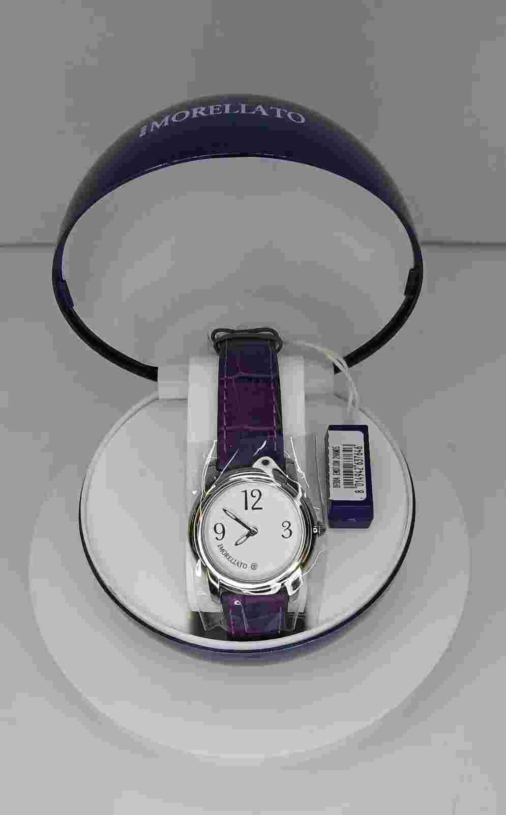 NEW IN CASE Morellato 0F004 Purple Leather Emotion 2Hands Women's Quartz Watch