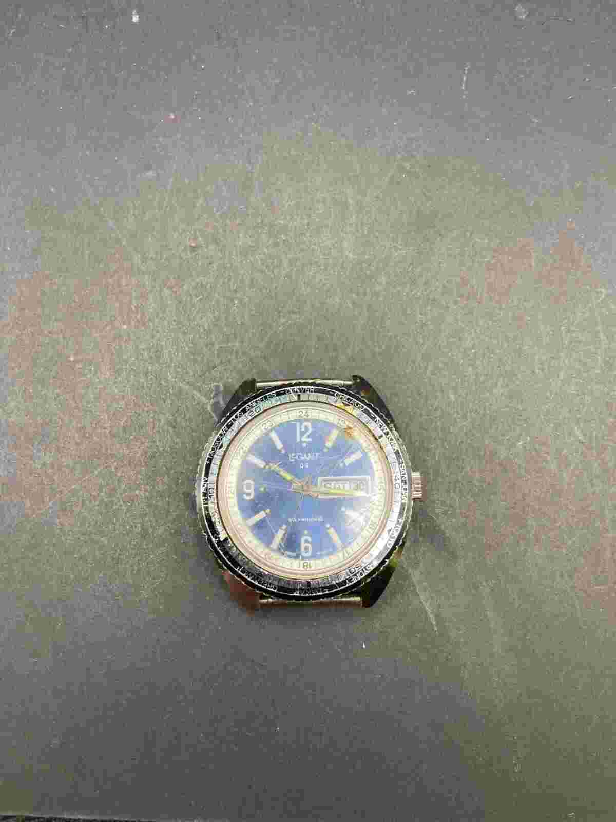 Le Gant QS GMT Self Winding Automatic Watch Men 40mm Day Date Blue Dial No Band