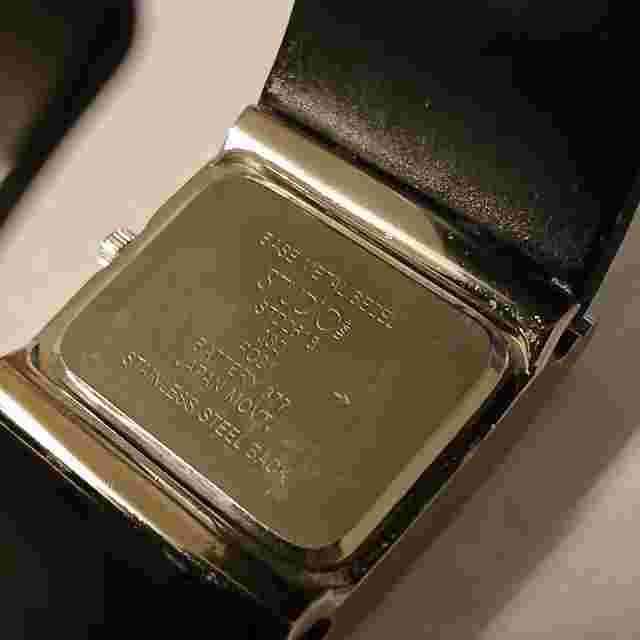 Studio Time Rhinestone Bezel Black Cuff Bracelet Quartz Watch Japan Movt