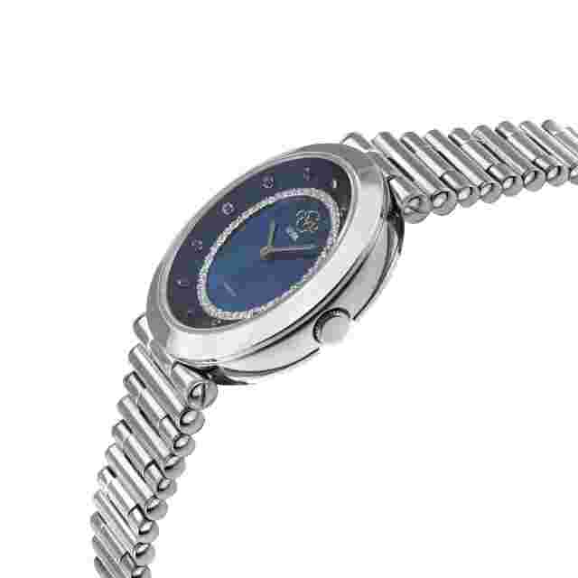Gv2 By Gevril Women's 14411B Burano Diamond Blue MOP Dial Stainless Steel Watch