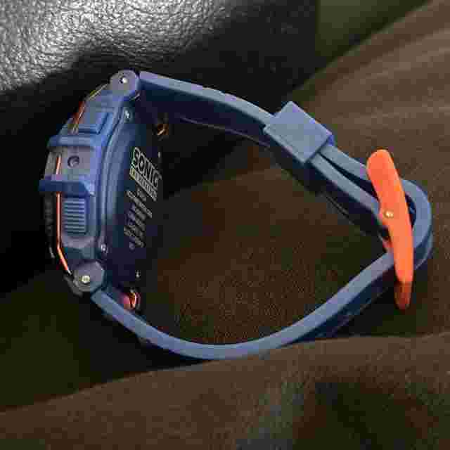 Vintage SEGA X Sonic Digital Watch Mens Blue Tone Retro Classic Blue Rubber Band