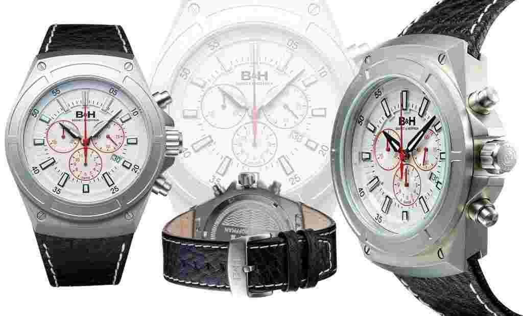 NEW Brandt & Hoffman 14040-WHT Mens Swiss Chronograph Deacon Luxury Watch WHITE