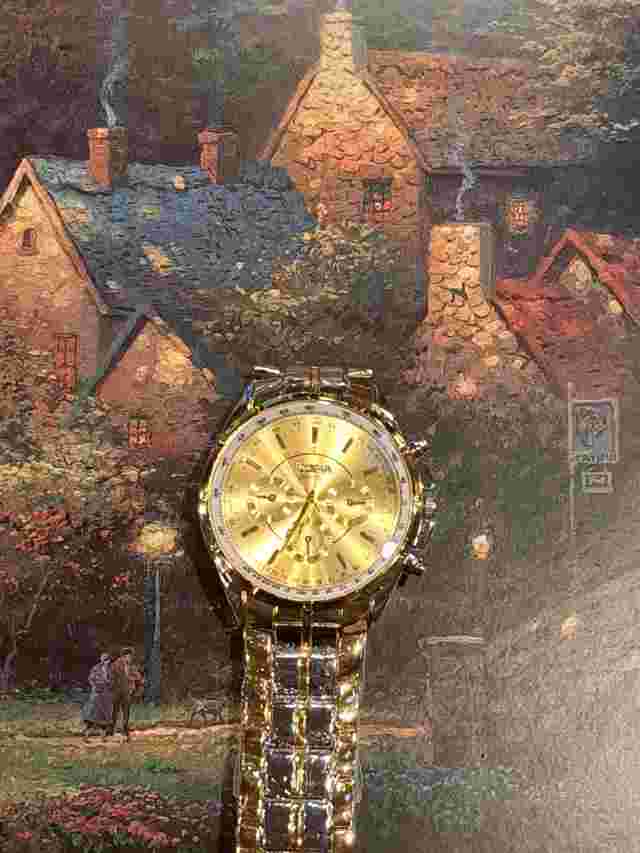 Rosra Men's Elegant Gold Steel Quartz Watch
