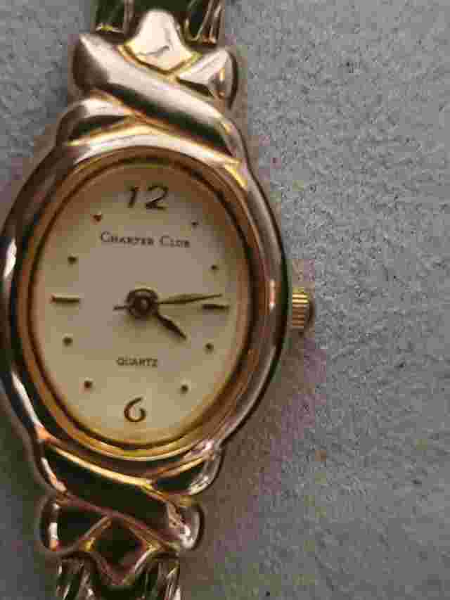 Women’s charter club Two-Tone Gold Plated Watch WORKING!!!,new battery.with case
