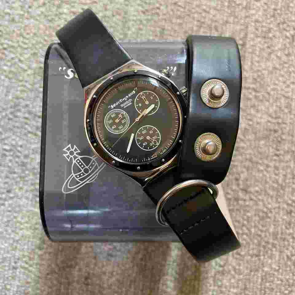 Vivienne Westwood Swatch Seditionaries Black Watch - Used, Battery Checked