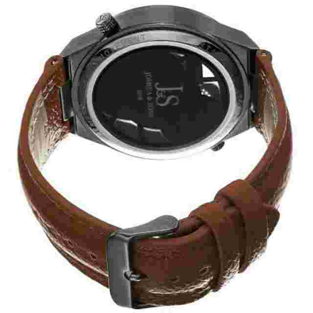 NEW Joshua & Sons JS76TN Mens Swiss Quartz Dual Time Black/Tan Leather Watch 10M