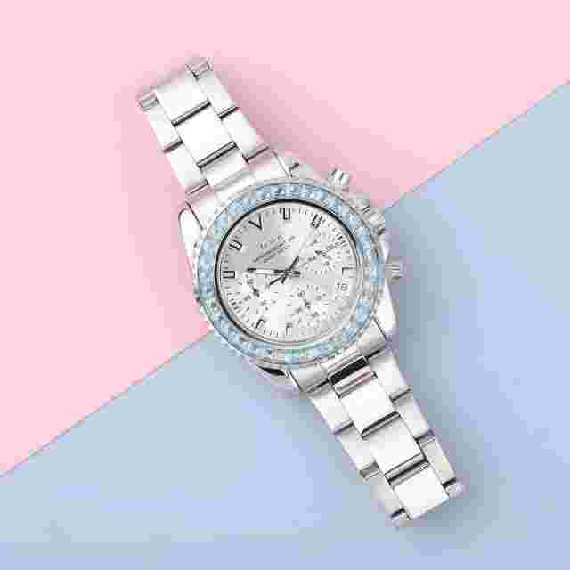 LUSTRO STELLA Ct 5.75 GENOA Blue Diamond Movement Watch for in Birthday Gifts