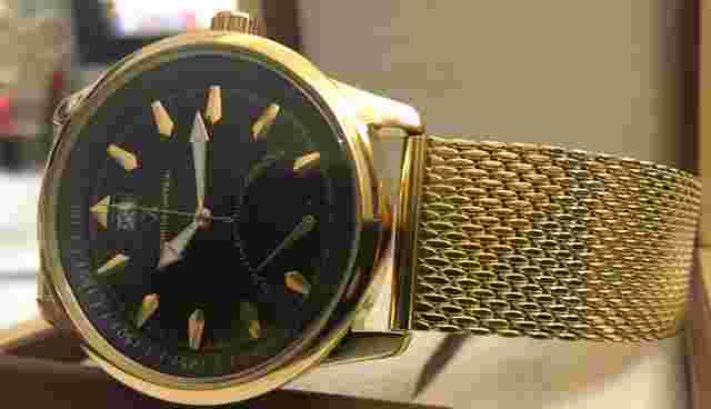 Jacques Cantani JC-945 Men's Watch Big Date GMT Hand Stainless Steel Gold Plated