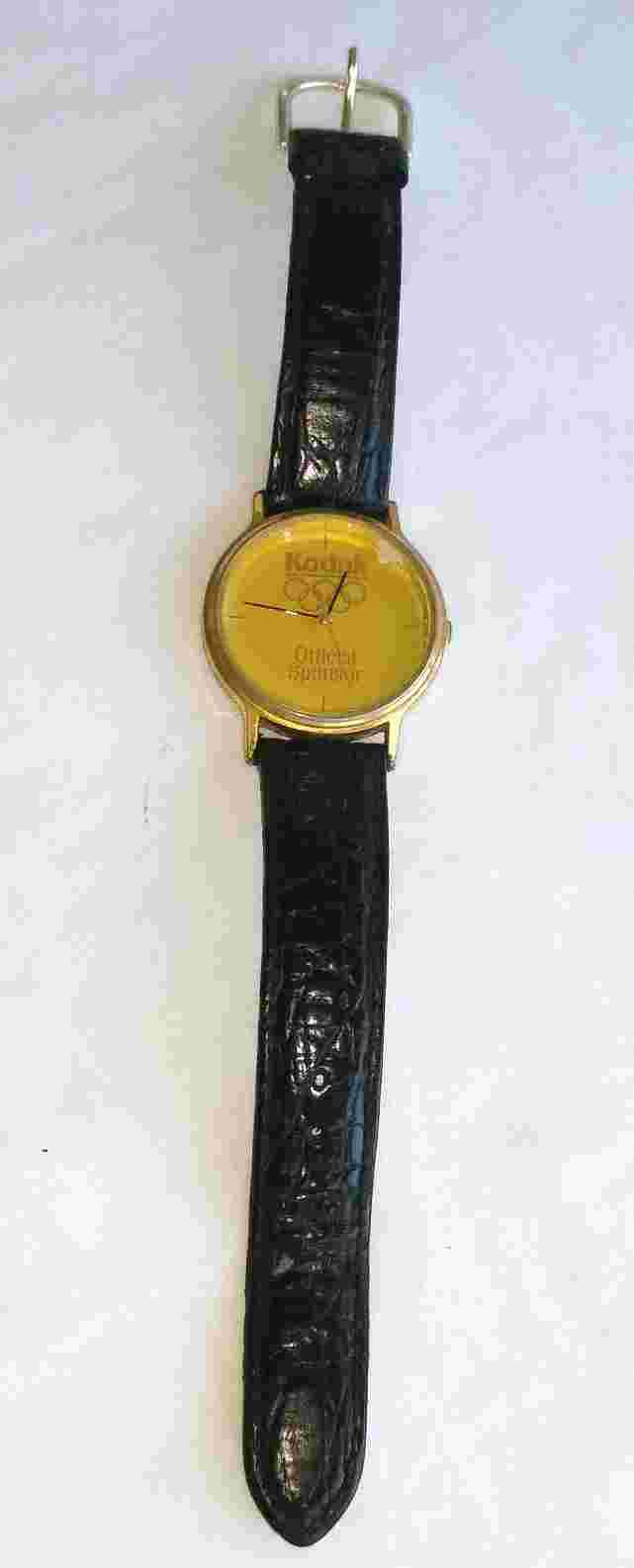 Kodak Men's Watch Official Sponsor 1992 Olympics Gold Face