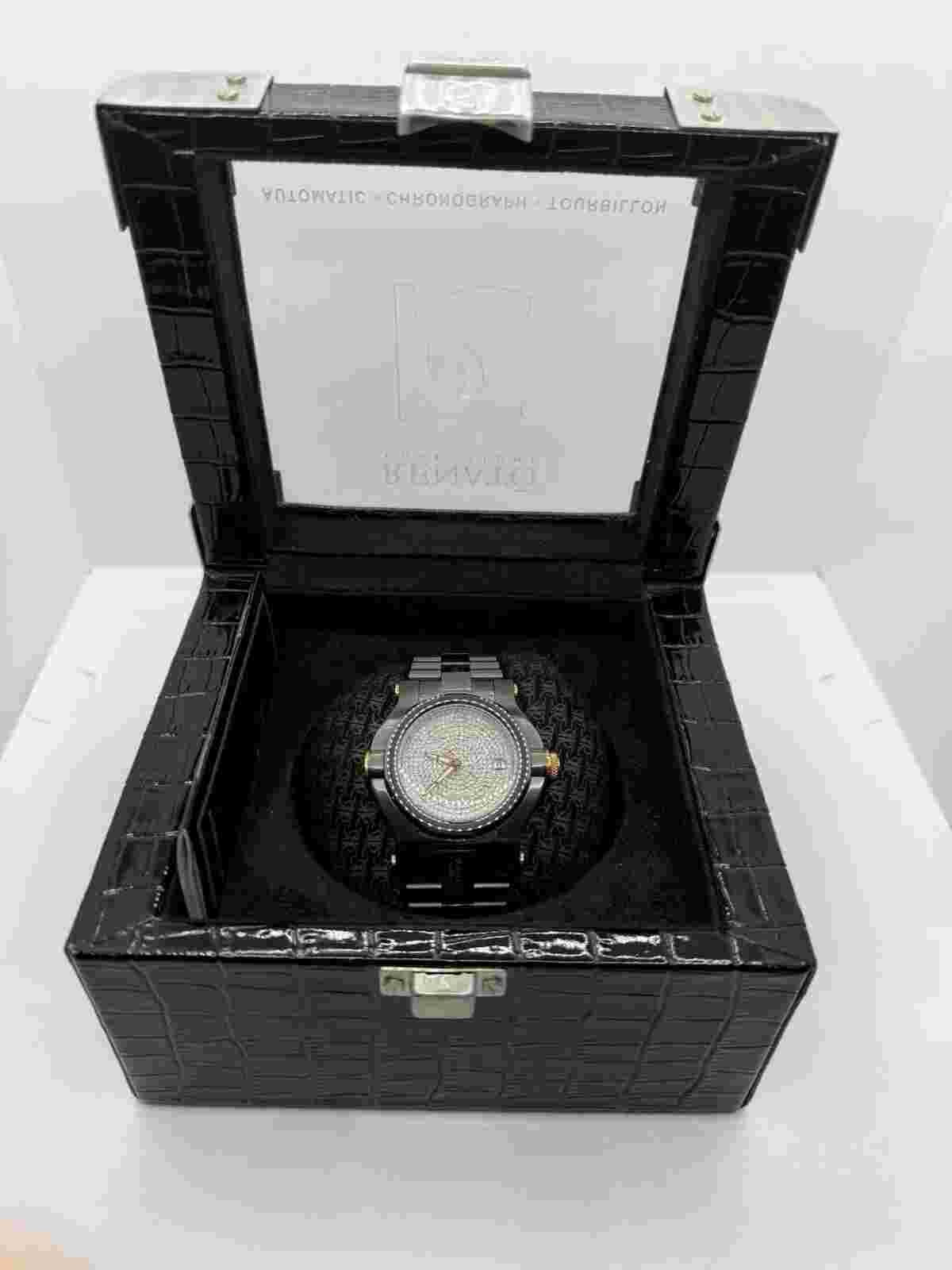Amazing Rare Men's Renato Beast All S.S Swiss Automatic 2 Ct. Factory Diamonds