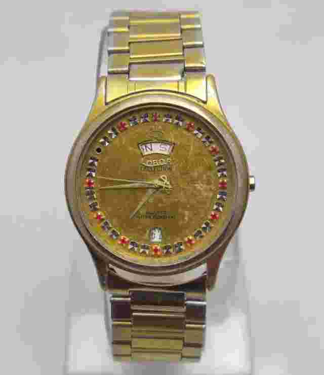 LOBOR Collection Japan Quartz Movement Day/Date Men Wrist Watch For Parts/Repair