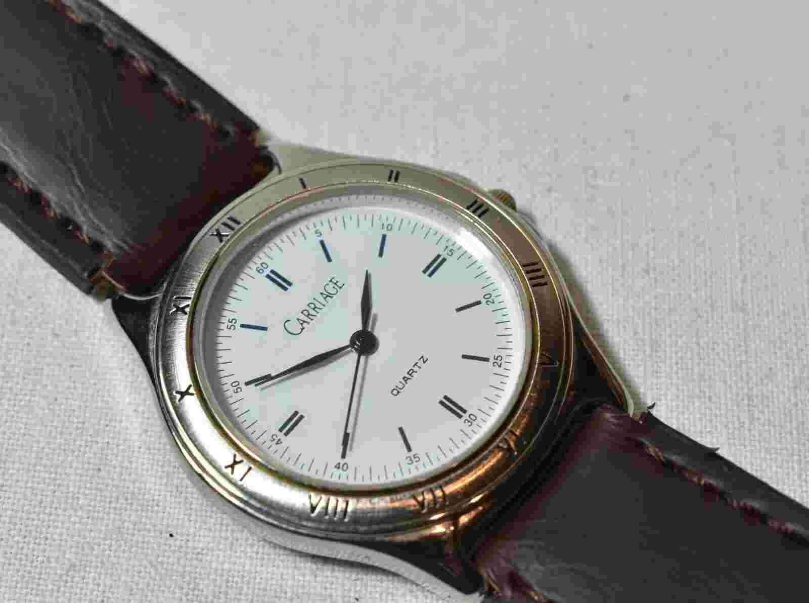 Vintage Carriege Quartz Watch Movement Japan Collectible (Working)
