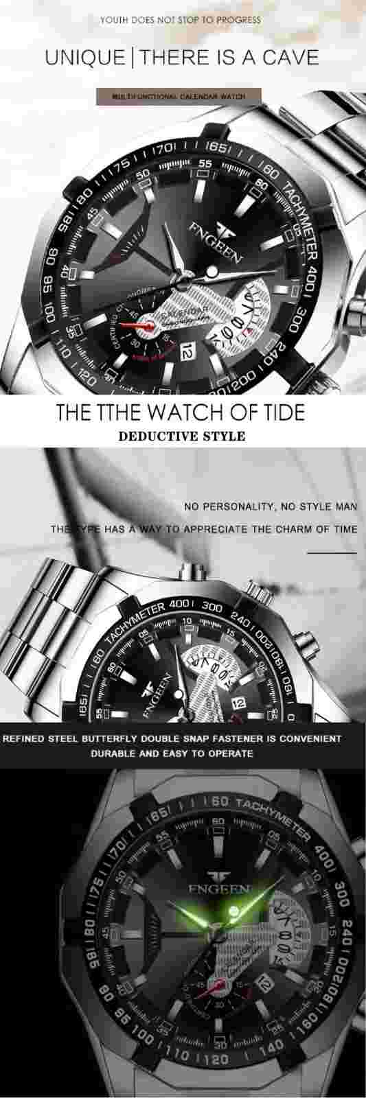 Fngeen  Men's Watch Waterproof Non-mechanical Watch, Large Dial Watch Super Larg