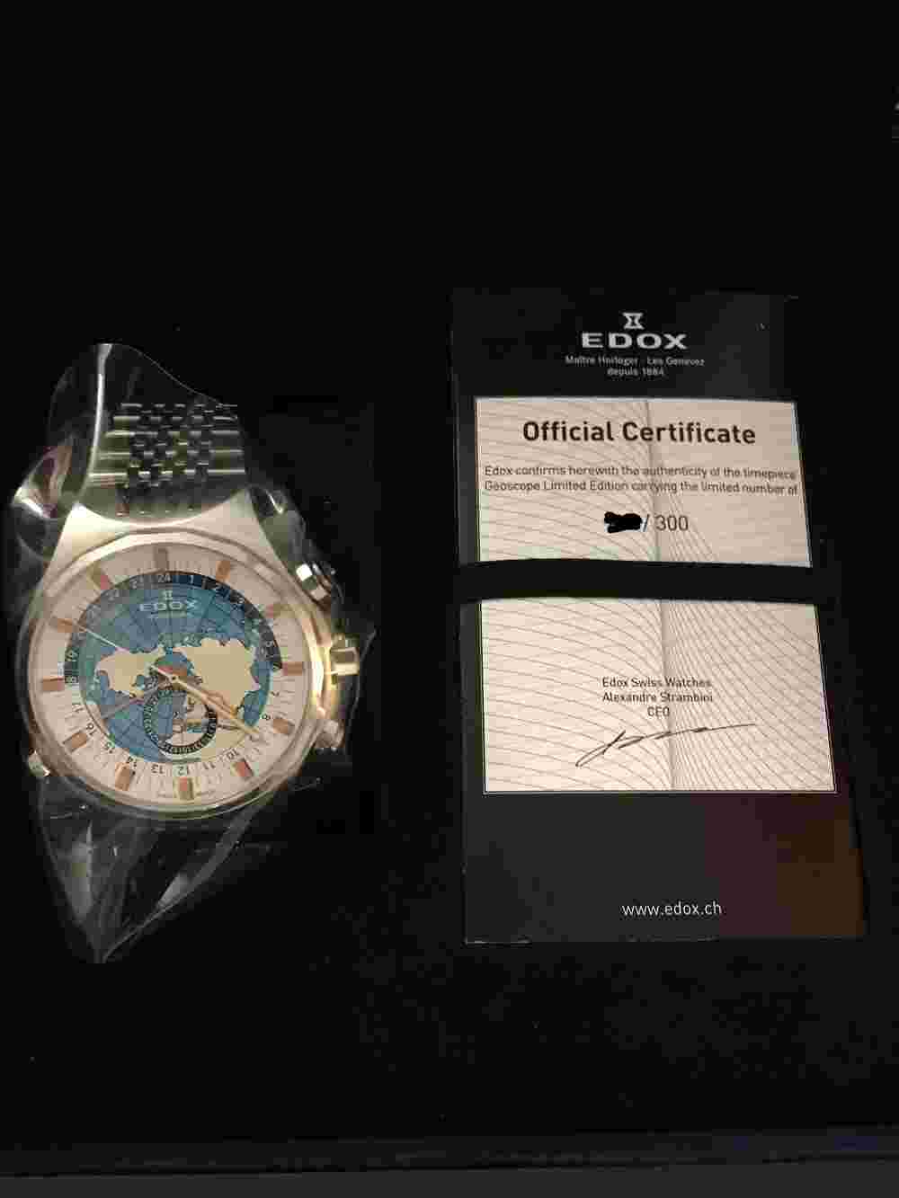 New Rare EDOX GEOSCOPE 070023 C1, Ltd Ed 300 QTY, Automatic Men's (reg $6,250)