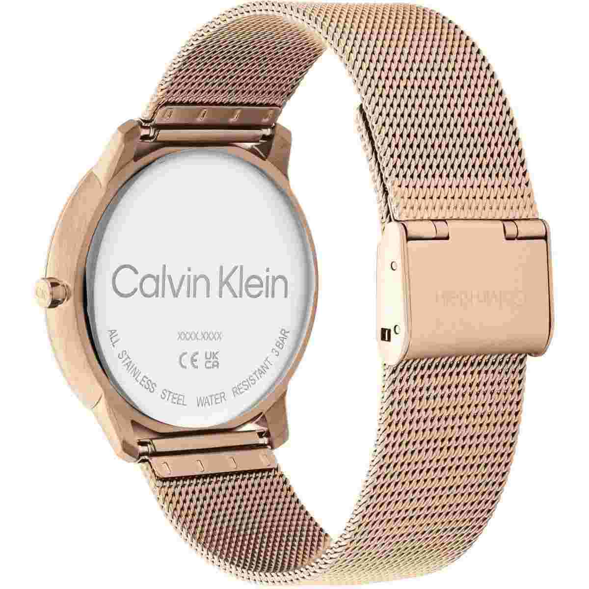 Mens Wristwatch CK CALVIN KLEIN ICONIC 25200029 Steel Mesh Gold Rose Black