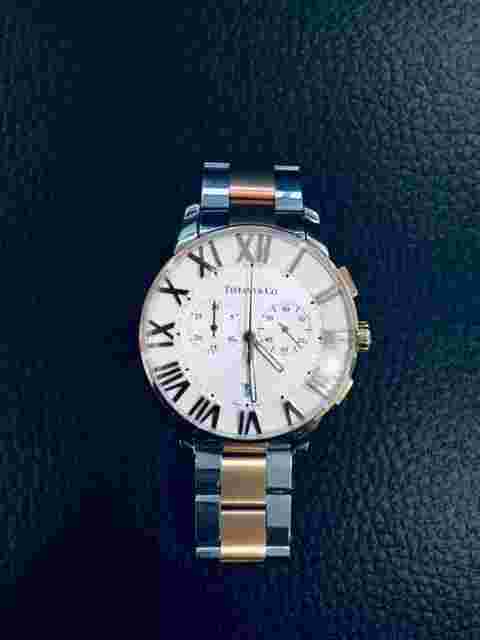TIFFANY & Co. Watch Atlas Dome Chronograph Quartz Men K18RG case Stainless Steel