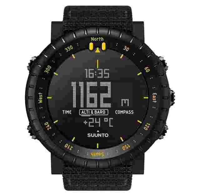 SUUNTO Core Black Yellow Outdoor Watch Altimeter Barometer Compass New Boxed