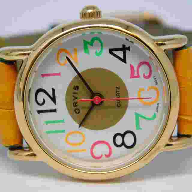 ORVIS OR191Y Genuine Leather Multicolored Quartz Women's Watch New Battery