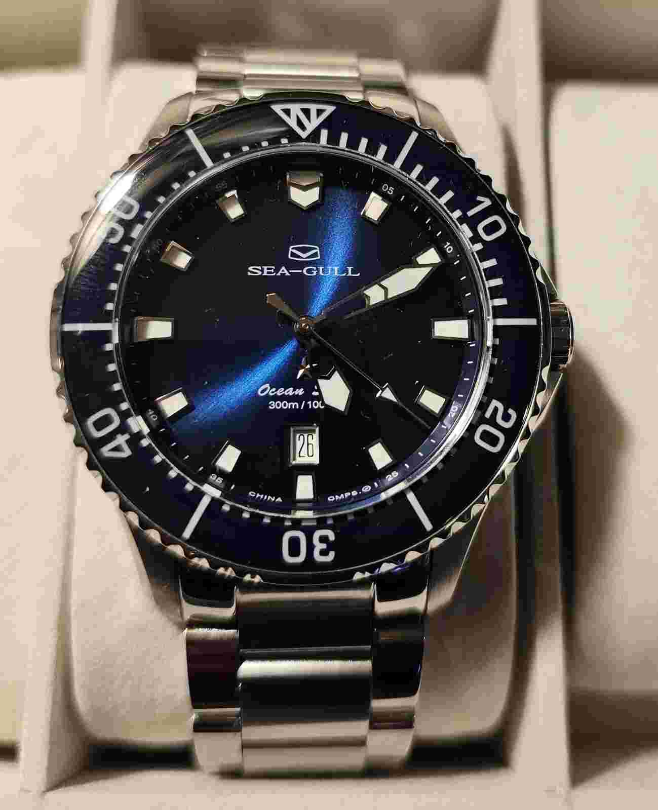 SEA-GULL Ocean Star Blue Dial 44mm Automatic 300M Men's Diving Watch