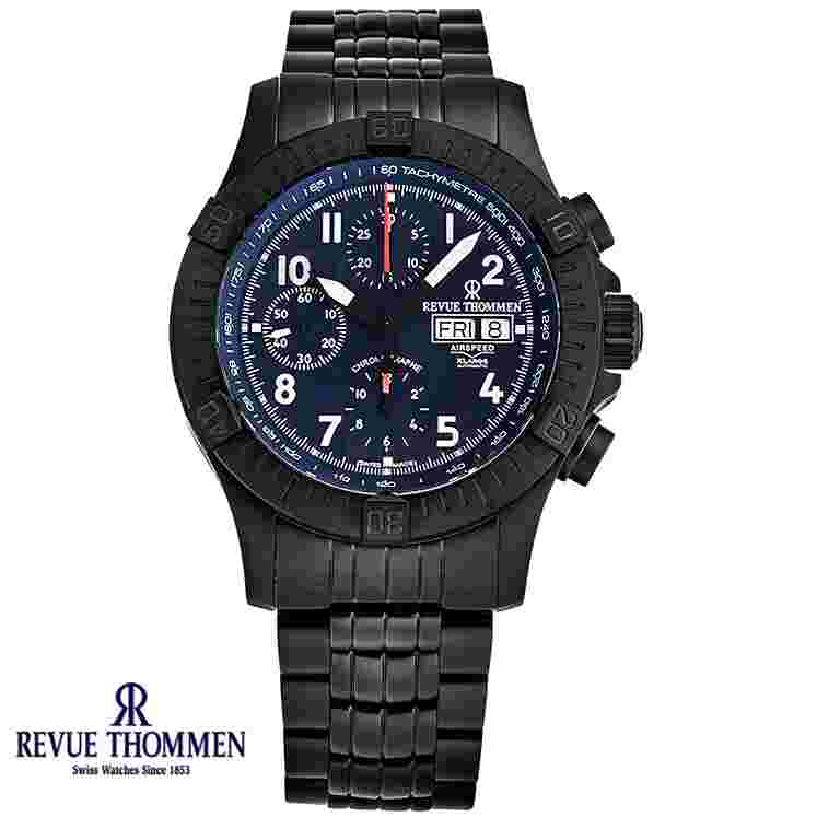 Revue Thommen 16071.6175 Airspeed Xlarge Pioneer blue black Men's Watch NEW