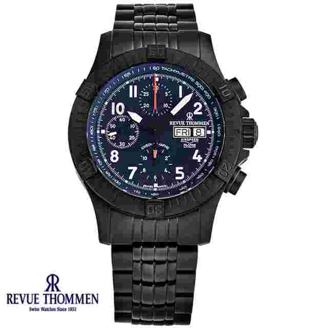 Revue Thommen 16071.6175 Airspeed Xlarge Pioneer blue black Men's Watch NEW