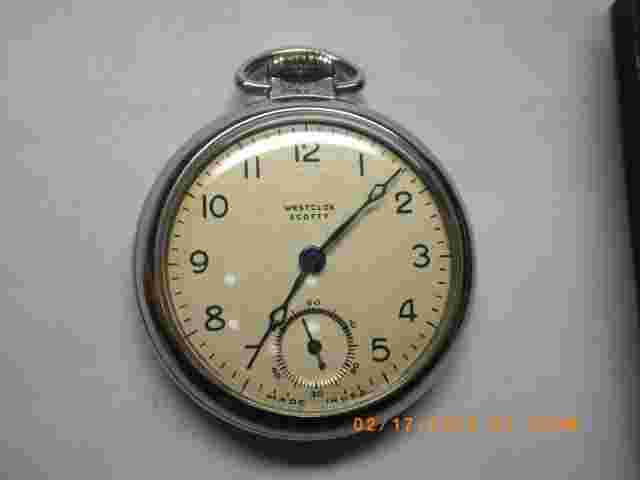 1940s Westclox "Scotty" Series 2 American Pocket watch. Chrome 18s Case