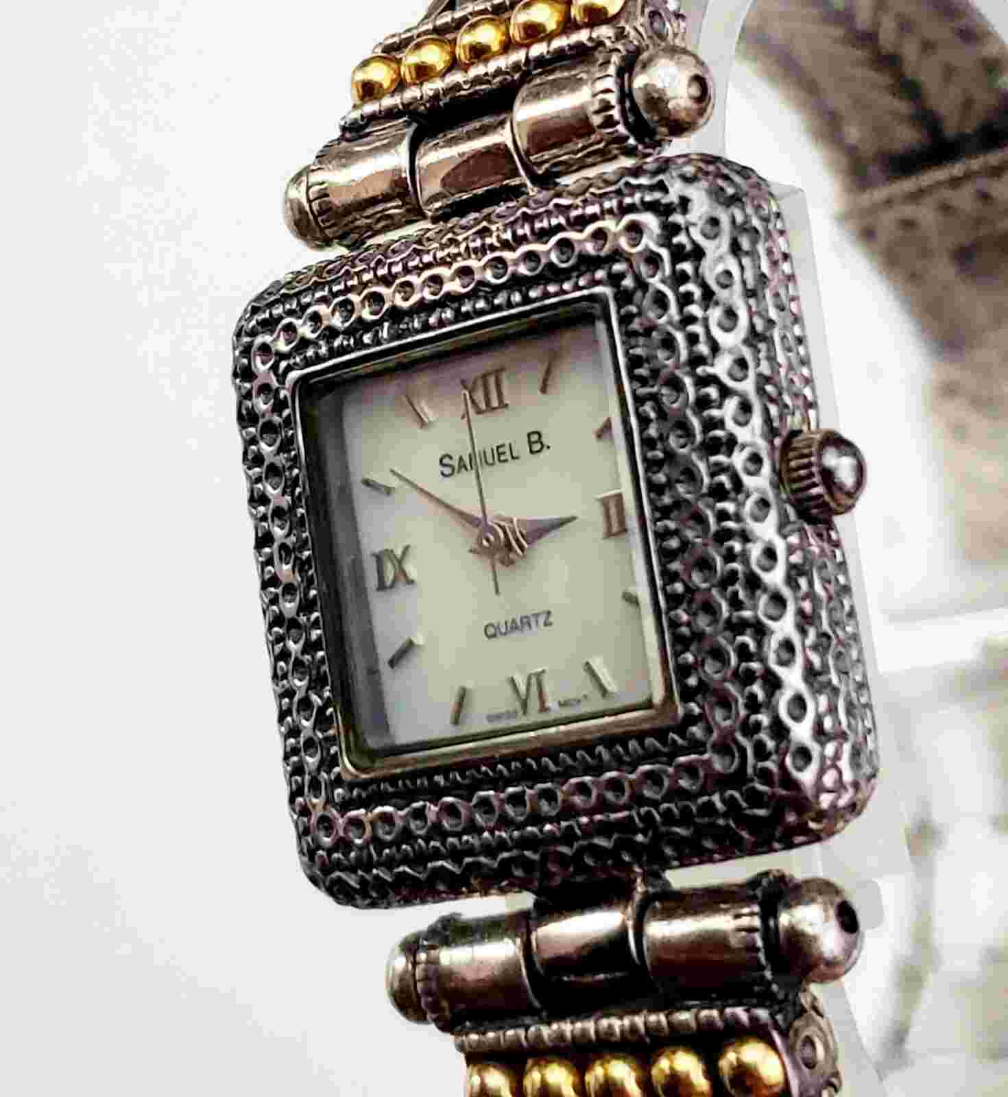 UNIQUE Women's 18K GOLD/925 STERLING SILVER Watch SAMUEL B. MOP Dial