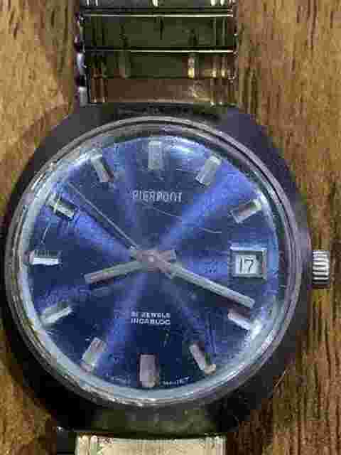 Vintage Swiss Pierpont 21 Jewels Date Mechanical Gents Bracelet Watch-34mm-Works
