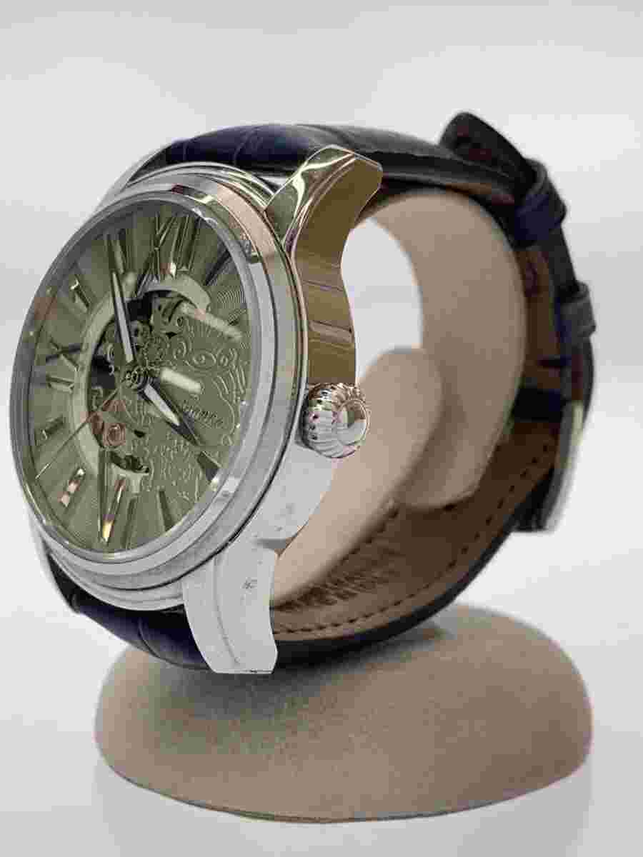Orobianco Automatic Analog Sophisticated Silver Navy Leather Strap Near Mint