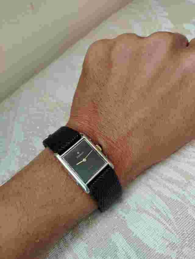 Vintage Jowissa watch Tank mechanic Black Dial Swiss watch 1970s Rare Watch